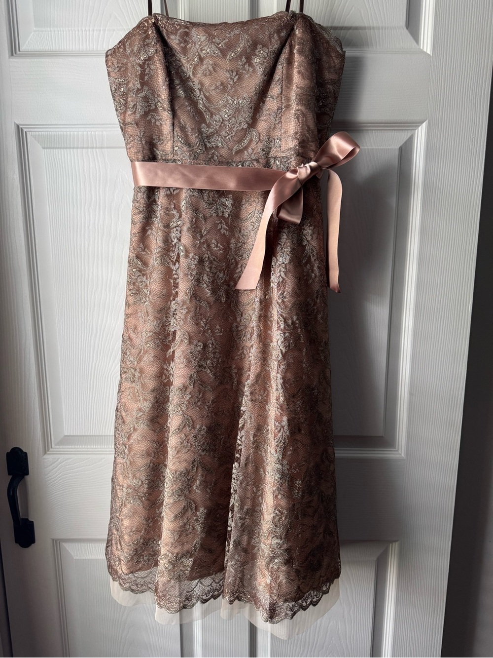 BCBG MaxAzria Cocktail Strapless Lace Tiered Dress size 8